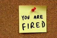 You Are Fired on post it note